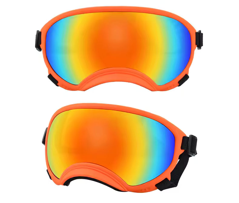 Dog Goggles Anti UV Strong Impact Resistance Adjustable Elastic Puppy Large Breed Dog Goggles Breathable Pet Sunglasses