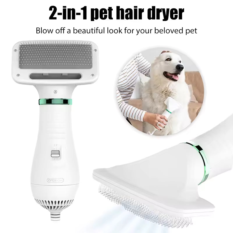 2 In 1 Pet Hair Dryer Brush Grooming for Cat and Dog Brush Professional Home Grooming Furry Drying Portable Dog Blower Comb