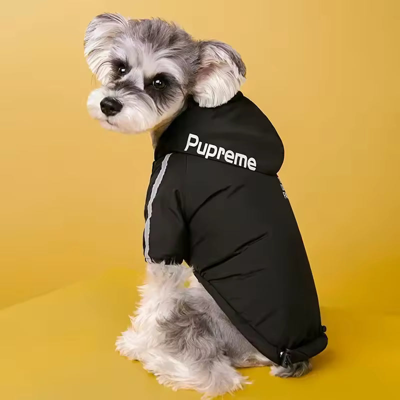 Winter Dogs Waterproof Clothes Hoodie Reflective Pet Coat for Small Medium Dogs Warm Fleece Dog Jackets Puppy