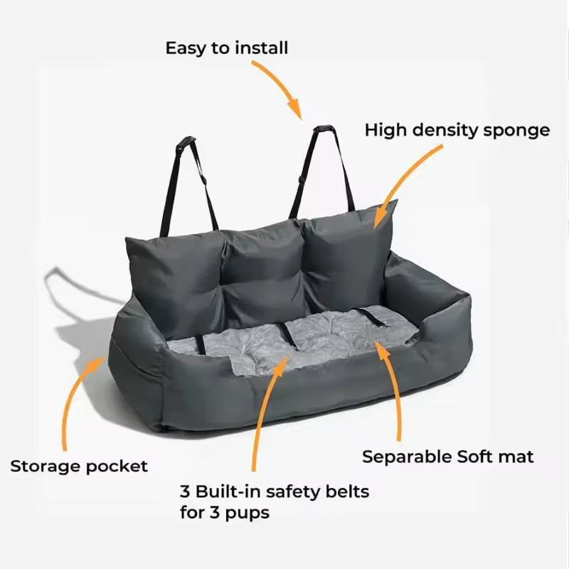 Upgraded Thickened Cotton Large Dog Carrier Travel Dog Car Seat Cover Folding Hammock Pet Carrier Bag for Cats and Dogs