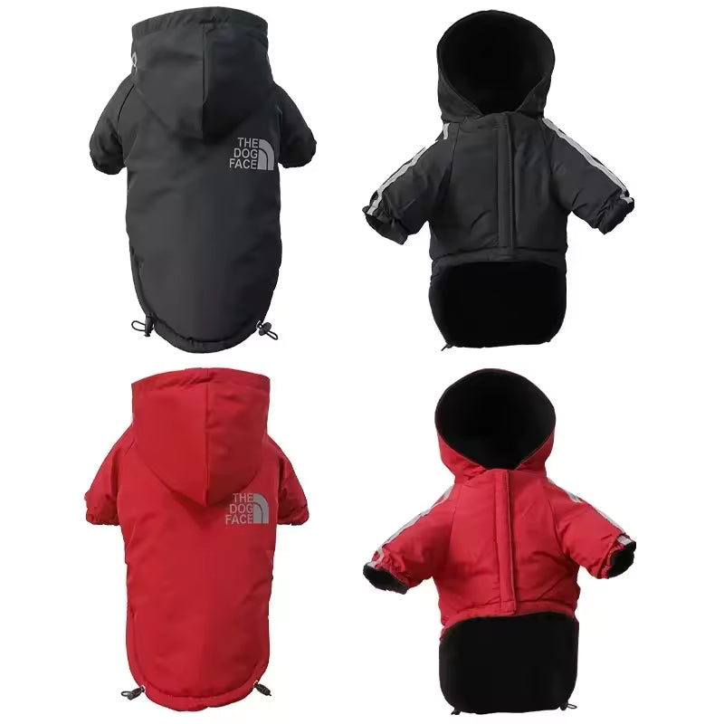 Winter Dogs Waterproof Clothes Hoodie Reflective Pet Coat for Small Medium Dogs Warm Fleece Dog Jackets Puppy