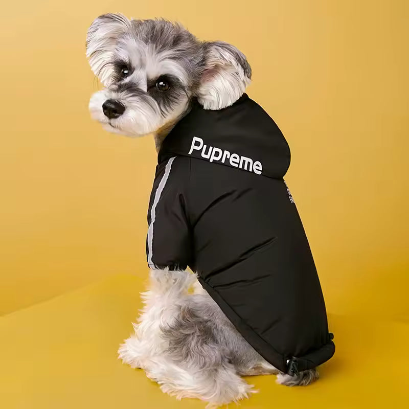 Winter Dogs Waterproof Clothes Hoodie Reflective Pet Coat for Small Medium Dogs Warm Fleece Dog Jackets Puppy