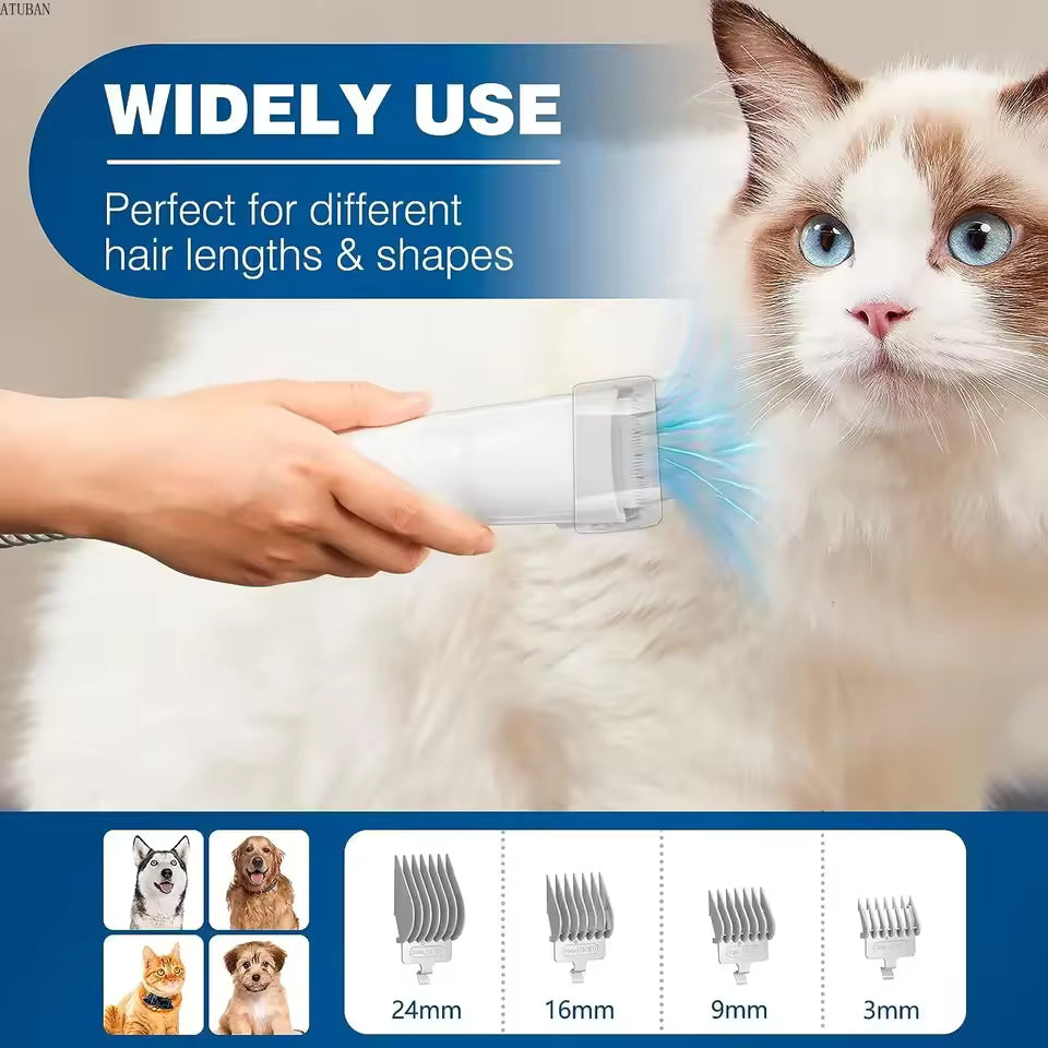 Dog Grooming Vacuum & Pet Grooming Kit with 2.3L Capacity Larger Pet Hair Dust Cup Dog Brush Vacuum