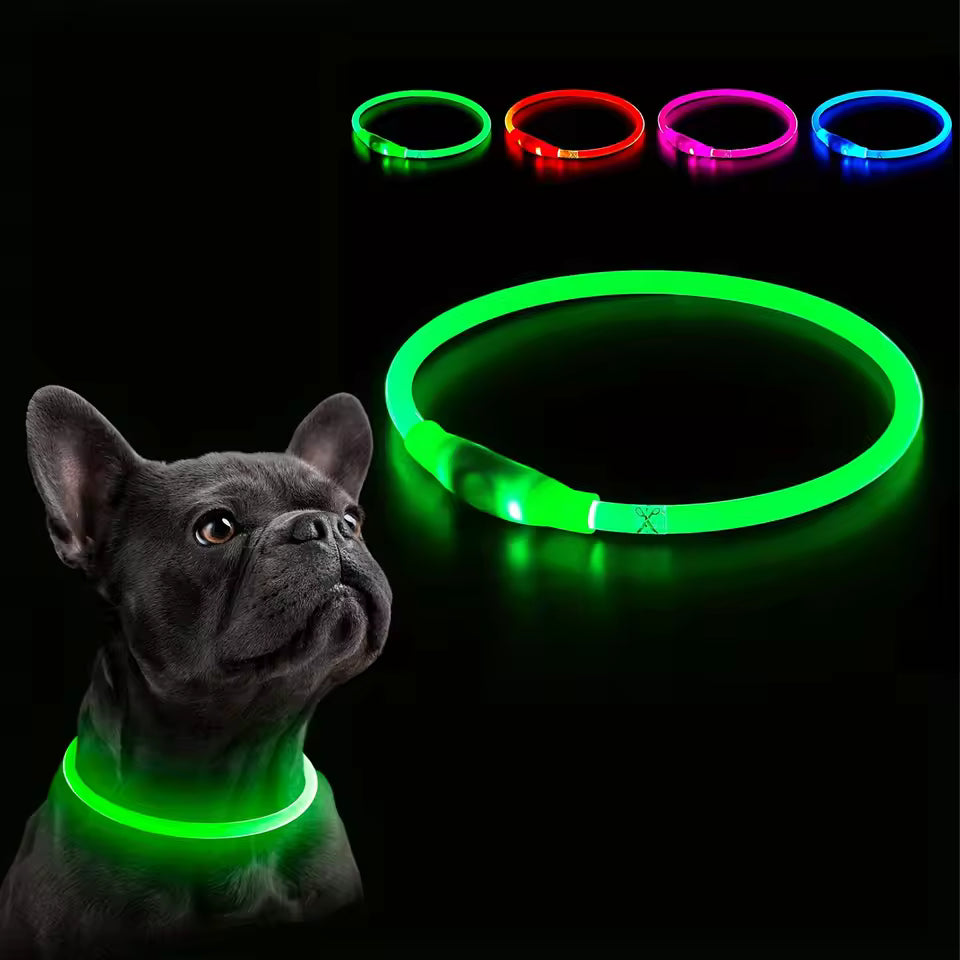 et Dog LED Light Collar Luminous Anti-Lost Dog Collar USB Rechargeable Dog Necklace Collar