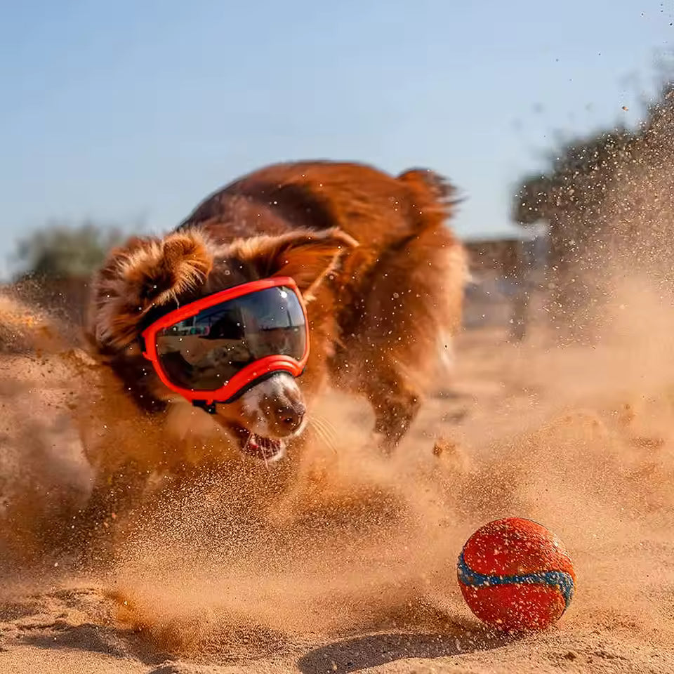 Dog Goggles Anti UV Strong Impact Resistance Adjustable Elastic Puppy Large Breed Dog Goggles Breathable Pet Sunglasses