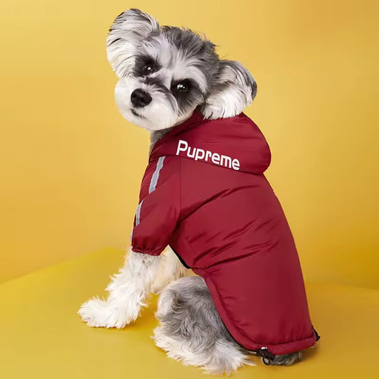 Winter Dogs Waterproof Clothes Hoodie Reflective Pet Coat for Small Medium Dogs Warm Fleece Dog Jackets Puppy
